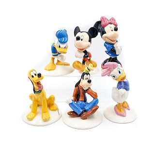 6 ROYAL DOULTON 70TH MICKEY MOUSE ANNIVERSARY FIGURINES