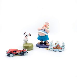 2 CHRISTMAS ORNAMENTS; 2 FIGURINES, DISNEY COLLECTION