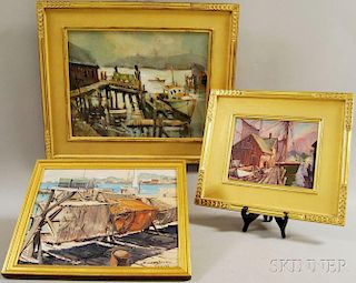 Three Harbor View Paintings:      Stuart Grandy (American, 20th/21st Century), Gloucester Bay
