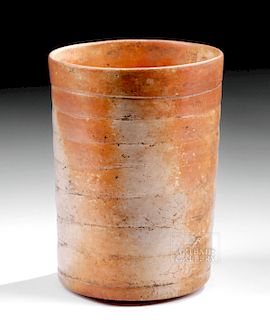 Maya / Toltec Pottery Cylinder Vase, Plumbate Glaze