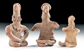 Lot of 3 Colima Pottery Flat Figures