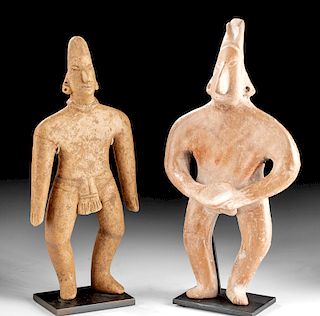 Lot of 2 Colima Pottery Flat Figures