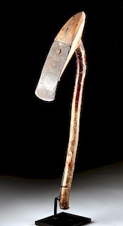 Early 20th C. Tlingit Adze - Wood Handle, Iron Blade