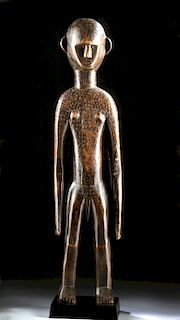 Tall 20th C. African Bambara Wood Nude Male Figure