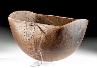 Mid-20th C. Tanzanian Wooden Milk Bowl