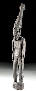 20th C. PNG Murik Lakes Wooden Standing Male Figure
