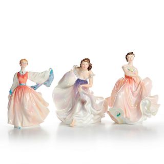 3 ROYAL DOULTON DANCE THEMED LADY FIGURINES