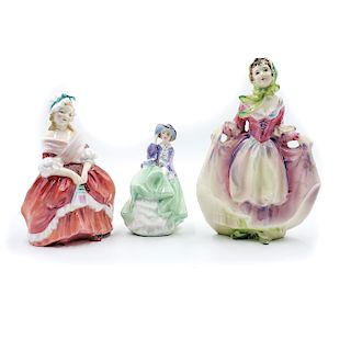 3 LADY FIGURINES, TWO BY ROYAL DOULTON