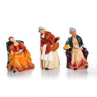 3 ROYAL DOULTON SITTING AND WALKING FIGURINES