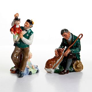 2 ROYAL DOULTON FIGURINES THE MASTER, THE PUPPETMAKER