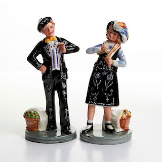 2 ROYAL DOULTON FIGURINES, PEARLY GIRL AND BOY
