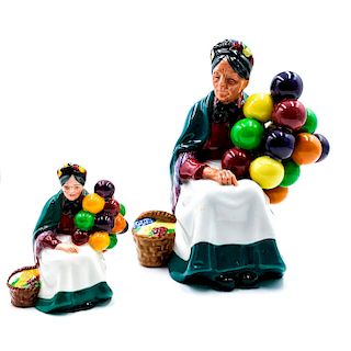 2 ROYAL DOULTON FIGURINES, THE OLD BALLOON SELLER