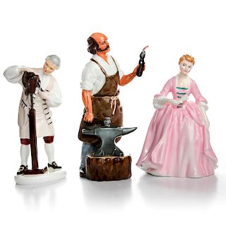DOULTON FIGURINES, 2 WILLIAMSBURG CHARACTERS, 1 OTHER