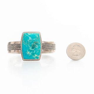 BARSE STERLING SILVER AND TURQUOISE CUFF BRACELET