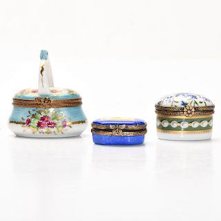 THREE COLLECTIBLE LIMOGES BOXES
