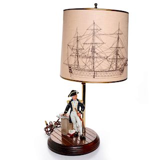 ROYAL DOULTON THE CAPTAIN LAMP, WITH FIGURINE, HN2260