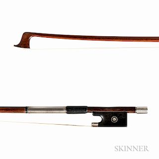 French Silver-mounted Violin Bow, André Vigneron