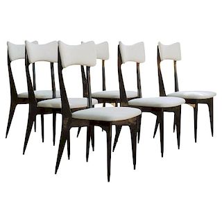 Set of Six Ebonized Dining Chairs Attributed to Ico Parisi
