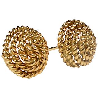 Tiffany & Co. 18 Karat Gold Spiral Stud Earrings