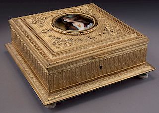 French gilt bronze dresser box,