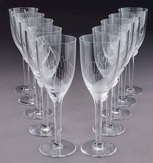 Set of (10) Lalique "Angel" champagne flutes