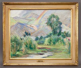 Joseph Imhof "Rainbow in Taos" oil on canvas.