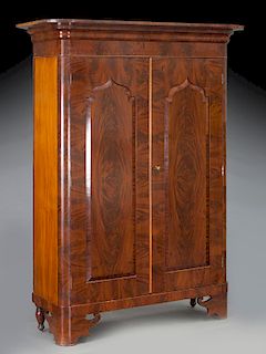 American Victorian flame mahogany armoire