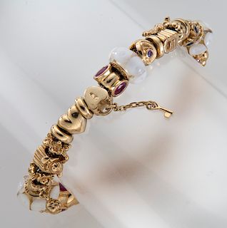 14K gold Pandora charm bracelet