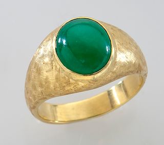 18K gold and jadeite jade ring