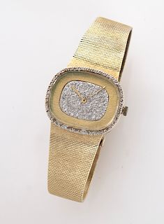 Croton 14K gold and diamond wristwatch