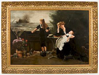 After Alfred Stevens "La veuve et ses enfants"