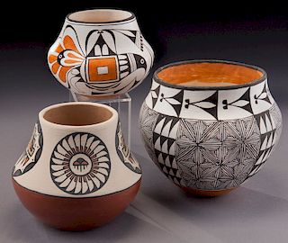 (3) Native American vases,