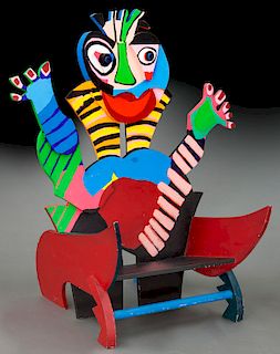 Karel Appel "Chair" painted wood, 1977