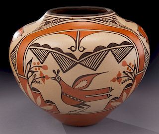 Lois Medina Zia polychrome vase,