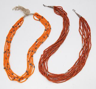 (2) Navajo Indian beaded necklaces,