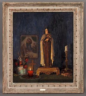 George Recca "St. Teresa" oil on canvas.