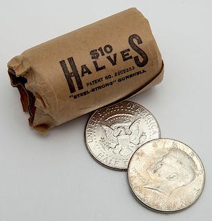 (20) uncirculated 1964 Kennedy half dollars.
