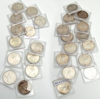 Collection of (27) U.S. Peace silver dollars,