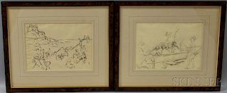 William Samuel Horton (American, 1865-1936)      Two Drawings: Gondola with Passengers