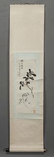 Chen Ban Ding watercolor on rice paper scroll,