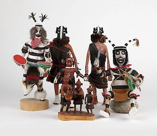 Group of six contemporary Kachina dolls