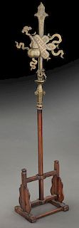 Chinese Qing ceremonial brass spear,