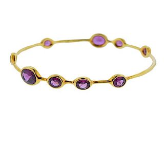 Ippolita Rock Candy 18K Gold Purple Stone Bangle Bracelet