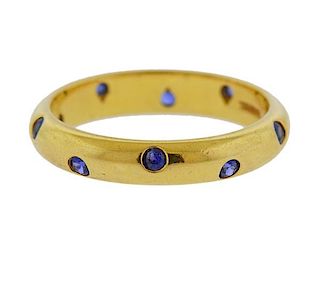 Tiffany &amp; Co 18K Gold Etoile Sapphire Band Ring 