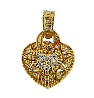 Judith Ripka 18K Gold Diamond Heart Pendant