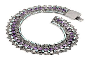 An amethyst & turquoise collar, Plateria Cecilia