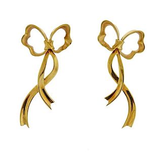 Tiffany &amp; Co 18K Gold Bow Earrings