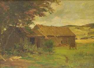 Frederic Porter Vinton (American, 1846-1911)      Barn and Fields.