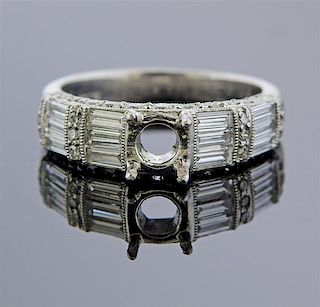 Platinum 1.23ctw  Diamond Engagement Ring Mounting