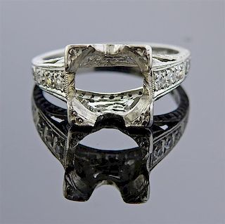 Art Deco Platinum Diamond Ring Setting